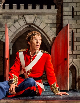 An antic disposition … Benedict Cumberbatch as Hamlet at the Barbican, London.
