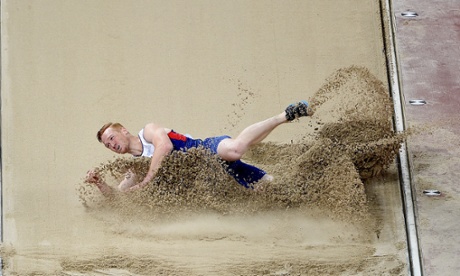 Great Britain's Greg Rutherford in action in the Long Jump Final.