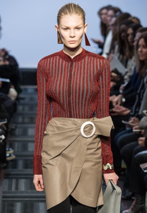 Model on the catwalk at the JW Anderson show, London Fashion Week 2015.