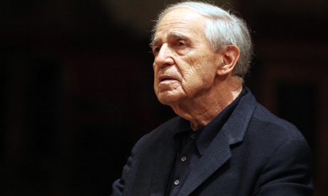 Pierre Boulez rehearses with the Vienna Philharmonich Orchestra on 16 March 2010 in Vienna