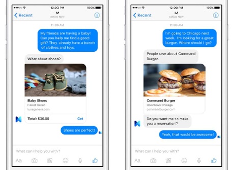 Example queries from Facebook M.