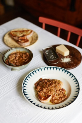 Baked beans, but not from a tin, on toast.