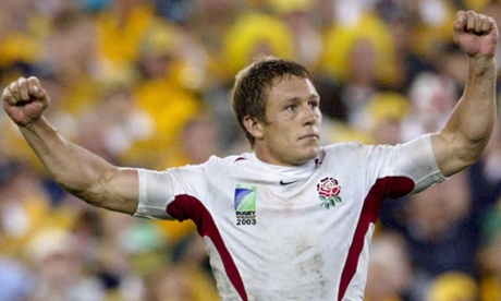 Jonny Wilkinson raises his arms after England beat Australia in the 2003 Rugby World Cup final.