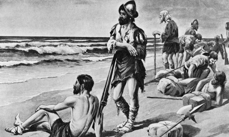 Spanish conquistador Pánfilo de Narváez and his crew  stranded on the coast of Florida