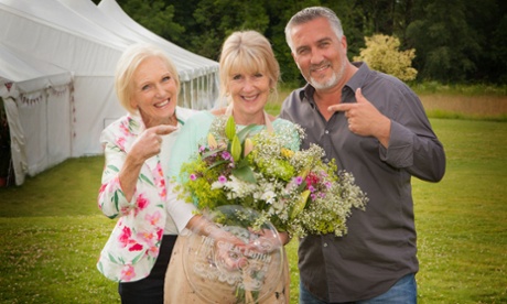 Last year's GBBO winner Nancy Birtwhistle with Marry Berry and Paul Hollywood.