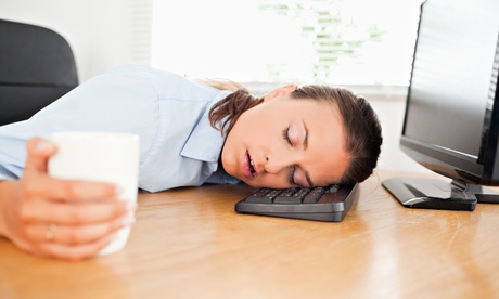 Sleeping woman in an office
