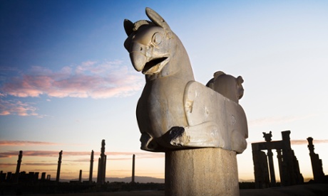 A statue of the mythical Homa bird in Persepolis, Iran