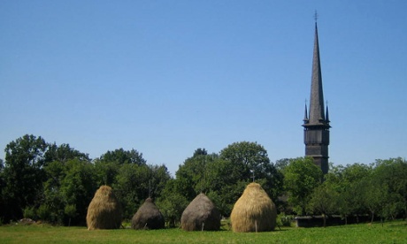 One of the wooden churches, for which the Maramures region of Romania is famous.