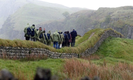Hikers on Hadrian's Wall