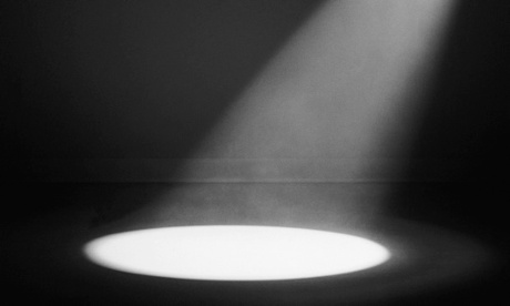 Empty stage with spotlight, beam of light