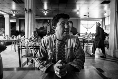 Arab Shah, in his favourite restaurant in Kabul.