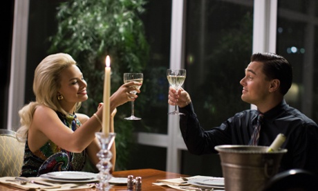 Robbie with Leonardo DiCaprio in The Wolf of Wall Street