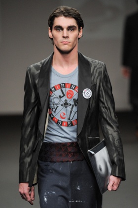 RJ Mitte on the catwalk for Vivienne Westwood.