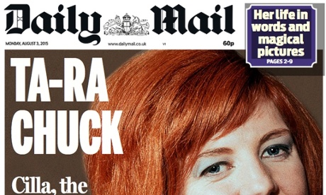 The Daily Mail's Cilla Black front page