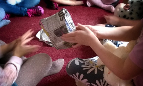 Pass the parcel game at a children's party
