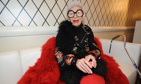Iris Apfel at the HSN Fashion Week Lounge at the Empire Hotel, New York, 2014