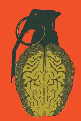brain as hand grenade graphic