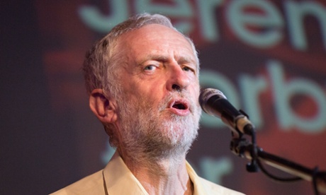 Jeremy Corbyn at a Labour leadership rally at Camden Town Hall, London.