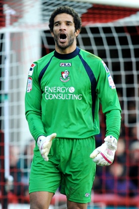 David James made 19 appearances for Bournemouth during the 2012-13 season in League One.