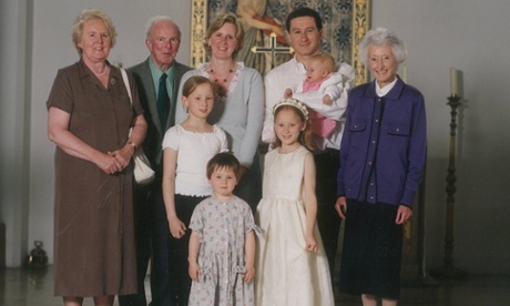 Joanna and her family in 2002. Her father, Michael, is second left and her mother-in-law, Laura, is on the right.