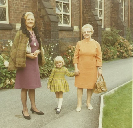 Joanna’s sister Clare with both grandmothers, in 1972, a few months before her death.