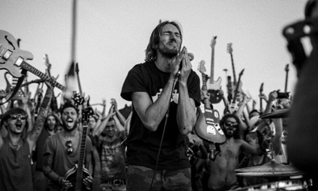 Fabio Zaffagnini during the concert he organised of 1,000 musicians playing Foo Fighters’ Learn to Fly.