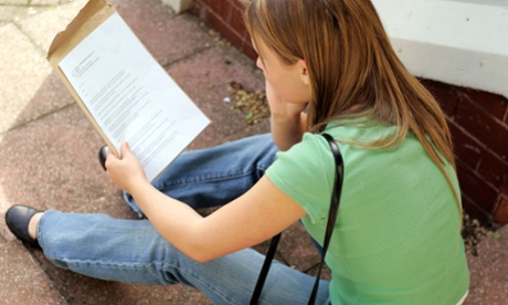 Girl with exam results