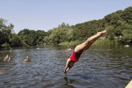 The ladies’ bathing pond, Hampstead Heath.