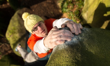 Rock climbing in the Peak District.