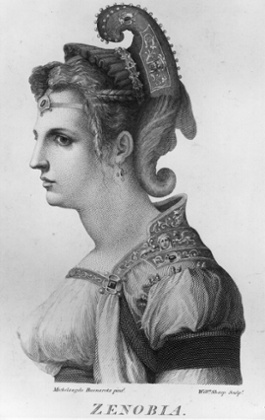 Zenobia, Queen of Palmyra. Engraved in 1799 by William Sharp after a drawing by Michelangelo in the collection of Sir Joshua Reynolds.