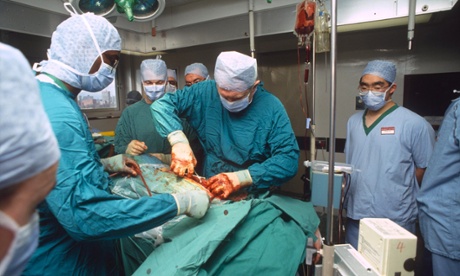 A surgical team in action.