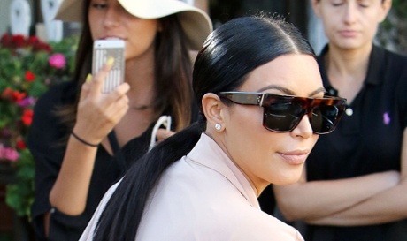 Kim Kardashian (presumbly on day 4 of her hair routine).