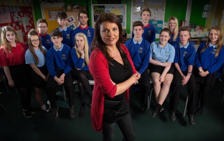 Goedele Liekens and pupils in Sex in Class.