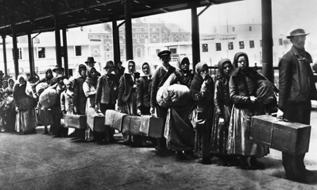 Ellis Island, first port of call of European migrants to America, c.1900.