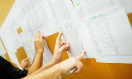 Students checking exam results