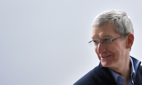 Apple CEO Tim Cook speaks to members of the media at an Apple press event in San Francisco, California.  