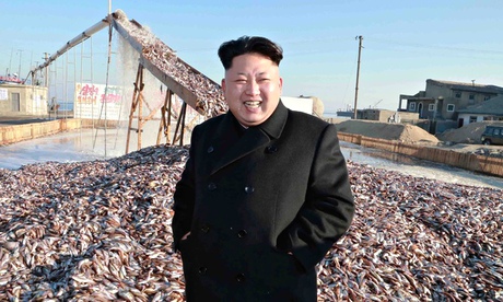 North Korean leader Kim Jong-un at fishery plant