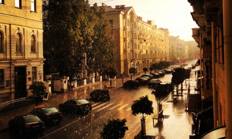 Karla Marksa Street’s buildings hark back to Stalin’s empire.