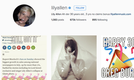 Lily Allen's Instagram post