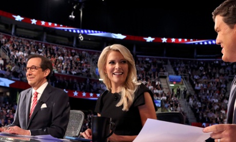 Fox News Channel debate moderators (left to right), Chris Wallace, Megyn Kelly and Brett Baier.
