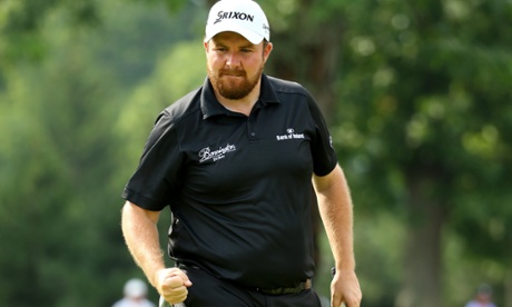 Shane Lowry celebrates yet another crucial putt dropping.