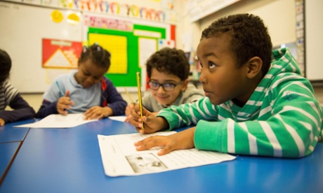Students take part in an English lesson at The Nelson Mandela School in Sparkbrook, Birmingham. 