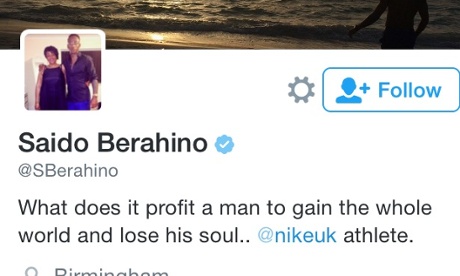 Saido Berahino's Twitter bio