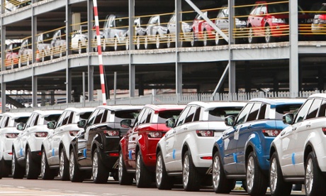 Range Rover Evoque cars, made by Land Rover, sit at the docks in Southampton awaiting export. China was the company’s biggest market in 2014.