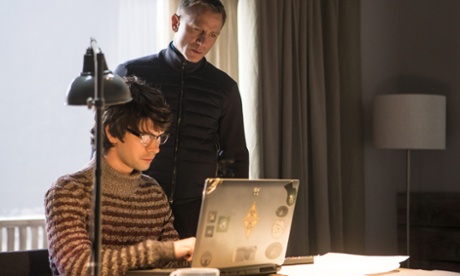 Q and James Bond in Spectre.