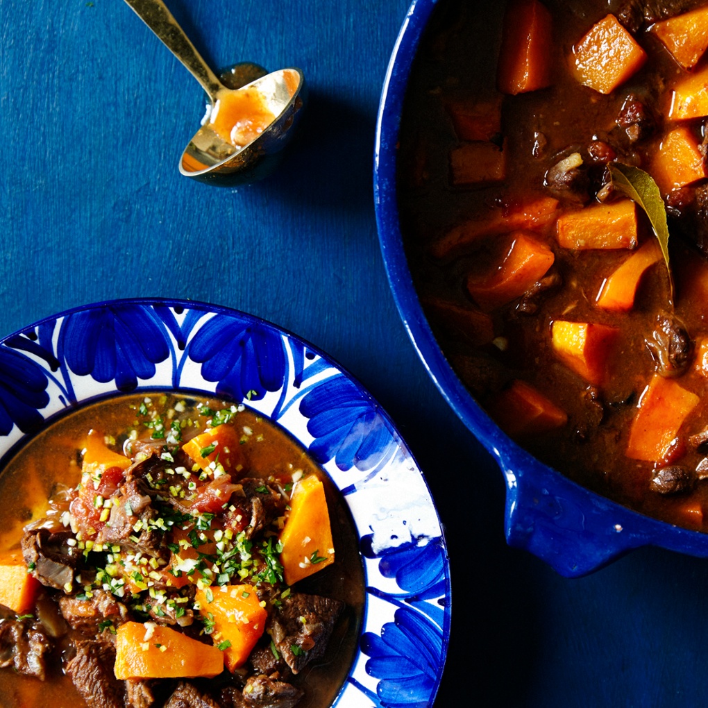 Beef shin and pumpkin stew  