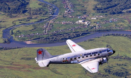 One of the Douglas DC 3s over Krasnoyarsk, Russia