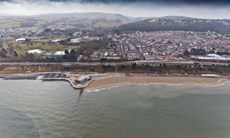 The new beach at Colwyn Bay