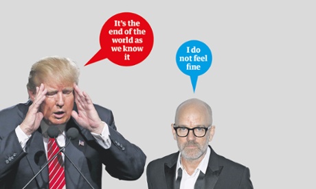 Songjacker Donald Trump (left) and REM's Michael Stipe.