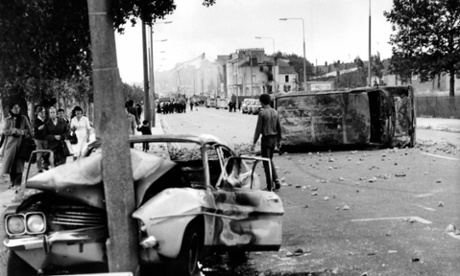 ‘An arena had been created’: rioters made barricades out of stolen cars.